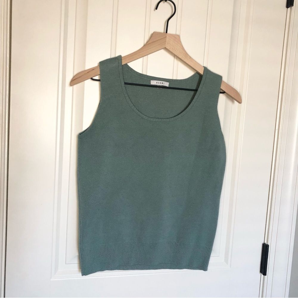 Sioni Sage Green Knit Tank Top